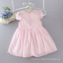 vestido da menina roupas diárias casual crianças vestidos confortáveis ​​vestidos plissados ​​2 anos de idade roupas rosa azul